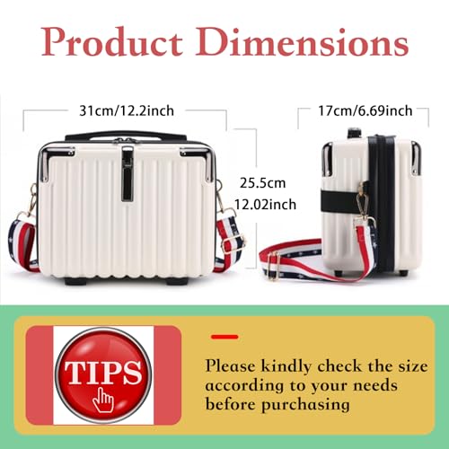 Mini Suitcase Hard Shell Makeup Bag Travel Cosmetic Case Portable Makeup Luggage with Shoulder Strap for Women Dark Grey3