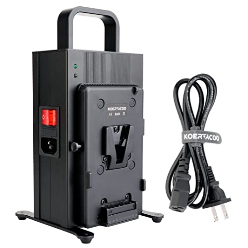 KOERTACOO 16.8V/3A Dual Channel V-Lock Battery Fast Charger Compatible with All V-Mount Batteries and V-Mount Brick On The Market.