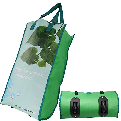 Devobunch Shopping Bag with Rolling Wheels, Reusable Foldable Grocery Cart, Collapsible Trolley Bags, Portable Food Laundry Shipping Bags for Women and Seniors Stairs Climbing