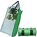 Trolley Bag with Two Rolling Wheels, Portable Shopping Grocery Foldable Cart, Reusable Lightweight Collapsible Bags for Women and Seniors Stairs Climbing (Green Leaf)
