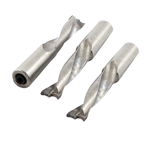 Aexit 3PCS Silver Drill Bits Tone Woodworking Carbide Tipped Brad Point Straight Shank 9mm Cutting Dia Boring Drill Brad-Point Drill Bits Bit Tool