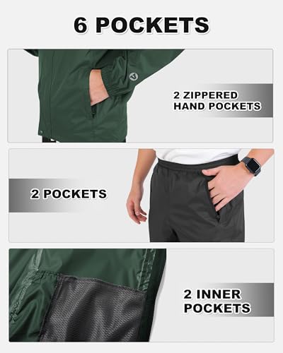 Outdoor Ventures Packable Rain Suit for Men Lightweight Waterproof Breathable Rain Gear for golf Rain Jacket Pants - Image 5