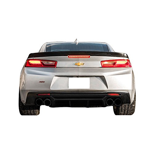 Ikon Motorsports Rear Diffuser Compatible With 2016-2022 Chevy Camaro, Glossy Black Pp Rear Bumper Lip Lower Body Protection Avoid Against Collision #TOP2