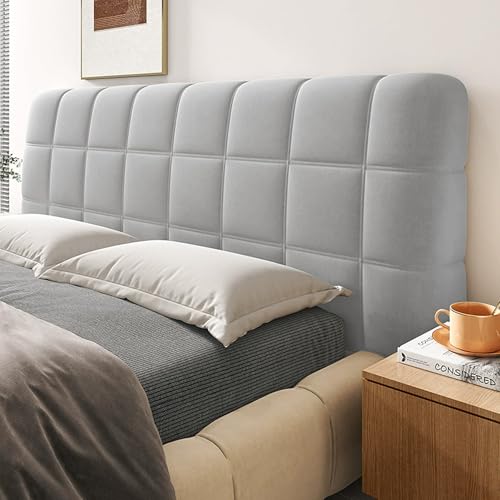 XXIUDEE Staubdichte Bettkopfabdeckungen, Kopfteil-Schutzbezüge für Schlafzimmer, Hotelmöbel, Dekoration, waschbare Schonbezüge für Einzel-, Doppel-, Kingsize-Bett (160 cm, Grau)