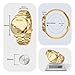 MIN BEE Unisex 40mm Minimalist Gold Digital Watch, Large LED Display 12/24H Format, Stainless Steel Band, 30m Water Resistant, Tool-Free Adjustable for Daily Wear