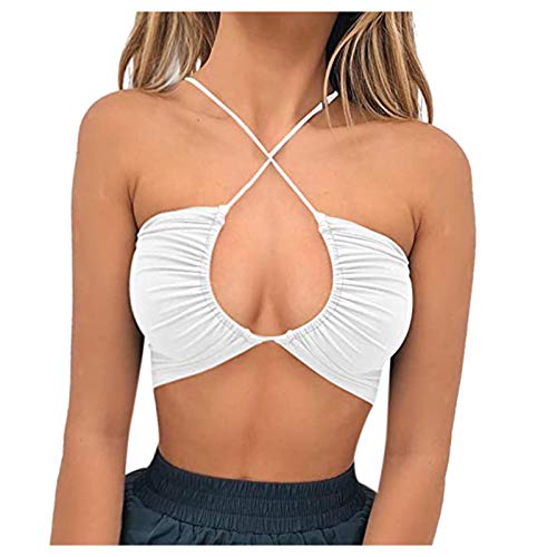 Fudule Women Sexy Patchwork Stitching Crop Tops Color Block Long Sleeve Crop T-Shirt Top White