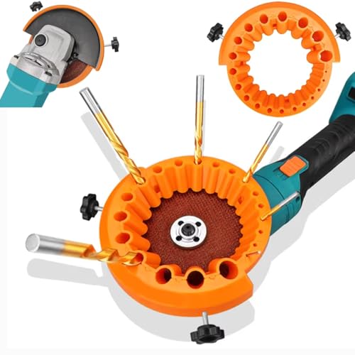 Image of 𝐔𝐩𝐠𝐫𝐚𝐝𝐞𝐝 Circular Drill Bit Sharpener for 4-1/2in and 5in Angle Grinder(115mm/125mm), 2-13mm Bits Drill Sharpener, Tightness Afilador De Brocas, Angle Grinder Drill Bit Sharpener (Orange)