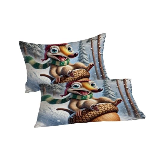 Housse de couette double écureuils de ski en microfibre 200x200 - 7