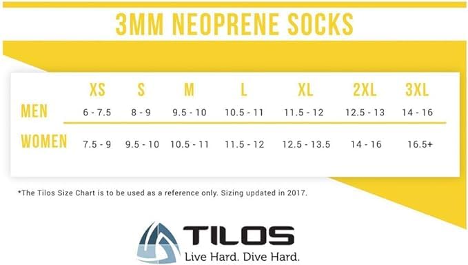 Tilos 1mm Thermoflare Fleece Neoprene Socks - Hypoallergenic, Non-Slip, Durable Water Socks for Diving, Snorkeling, Water Aerobics & More