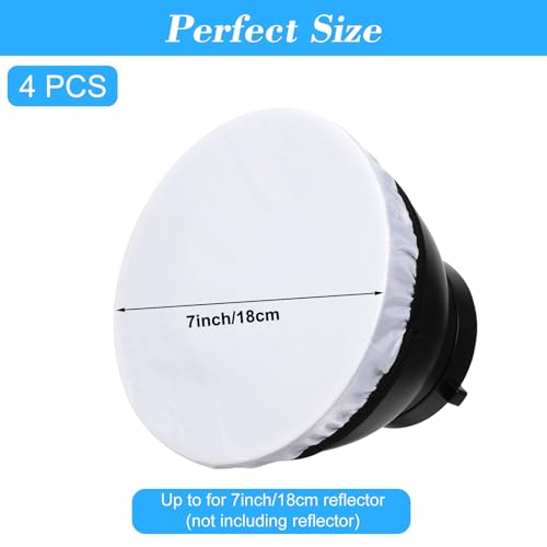 4 STK 18cm Licht Diffusor Socke, Weiße Universal Weiche Lampenschirm Reflektor, Standard Diffusor Lampe Abdeckung, Fotografie Licht Weichen Tuch Für Studioblitzreflektoren Und Videoaufnahmen