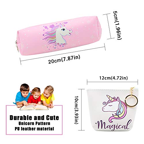 JUSTIDEA 4PCS Portafoglio Unicorno Astuccio Scuola...
