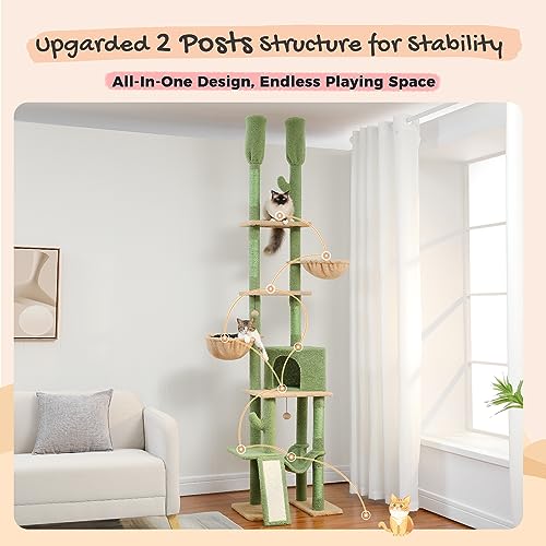 Árbol para gatos PAWZ Road con altura ajustable 85-112 in miniatura 4
