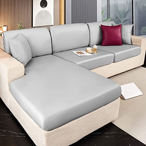 Housse de coussin de canapé imperméable contre les taches gris clair