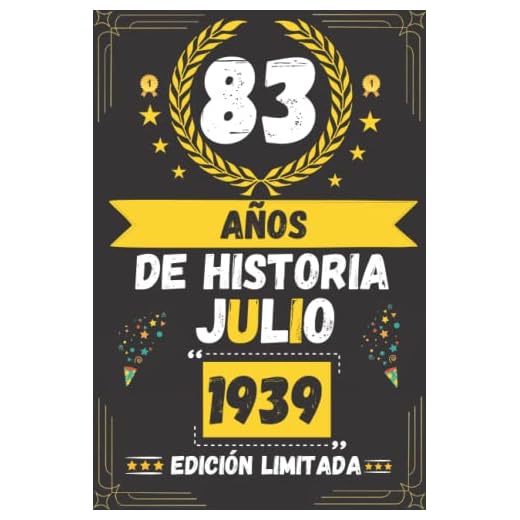 CUADERNO, 83 AÑOS DE HISTORIA JULIO 1939 EDICIÓN LIMITADA: Regalo de 83 cumpleaños para mujeres y hombres, ideas de 83 cumpleaños... un cumpleaños... ... regalo de 83 cumpleaños para él/ella.