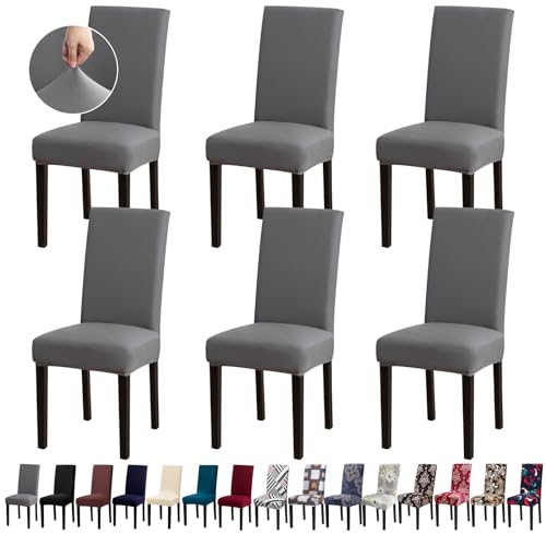 Chair Covers, Stretch Kitchen Dining Room Chair Covers Set of 6, Removable Washable Dining Chair Slipcovers for Home, Hotel, Banquet