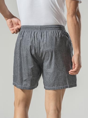 Image of DAMENSCH Regular Fit Solid 100% Soft & Durable Cotton Boxer Shorts Dual Pockets Anti-Bacterial Moisture Wicking Microfibre Waistband Ultra-Light Boxers for Men
