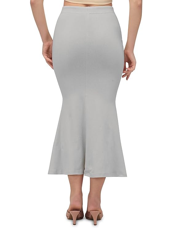 Image of Saree Shapewear Petticoat for Women Cotton Blended Lycra Body Shaper Peticoat, Long Under Skirt Dress for Saree,Stretchable Fishcut Innerwear for Ladies Saree in Party