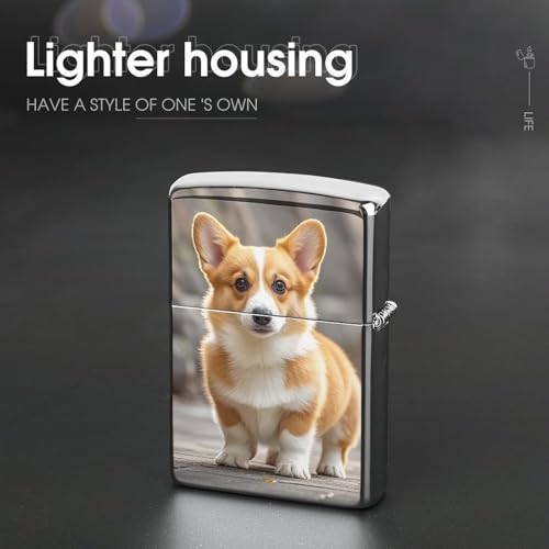 Funda para encendedor clásico con diseño Corgi Dogs miniatura 4