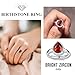 Bestyle 925 Sterling Silver Love Teardrop Cut Gemstone Shiny Cubic Zirconia Rings, Brilliant Created July Ruby CZ Birthstone Rings for Women, Promise/Statement Ring Great Jewelry Gift