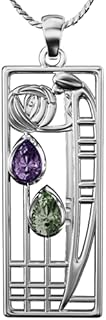 Cairn CHARLES RENNIE MACKINTOSH Silver Pendant - Lover Necklace. Art Nouveau Mackintosh Jewellery 310