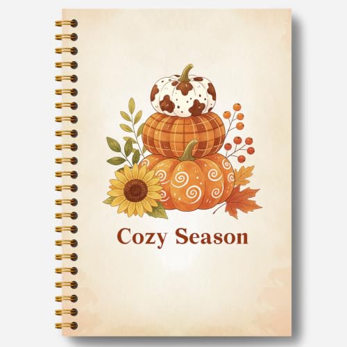 Cuaderno botánico bohemio rústico otoñal floral que no se deforma al guardarlo en el bolso