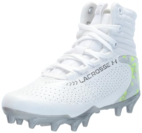 Under Armour Highlight Lax Mc Jr Lacrosse Baskets unisexes pour enfant, (100) Blanc/Blanc/Noir, 5.5 Big Kid
