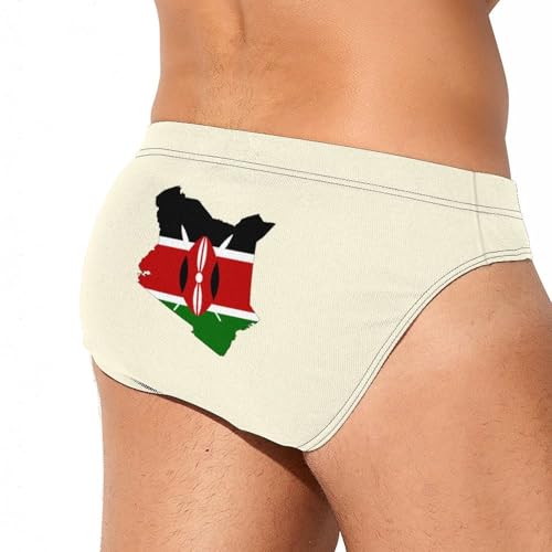 Kenyan Flag Map Printed Swim Briefs for Men Sexy Bikini Swimwear Elastic Beach Trunks Bathing Suit4