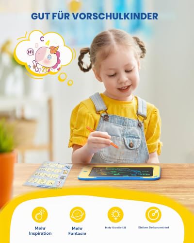bravokids Spielzeug ab 3 Jahre LCD Schreibtafel Kinder Weihnachten Geburtstagsgeschenke für 3 4 5 6 7 8 Jahre Alte Mädchen Jungen 8,5 Zoll Zaubertafel Maltafel Zaubertafel (Blau)