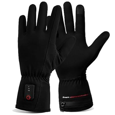Dr.Warm Heated Glove Liners, Rechargeable Heated Gloves Electric Battery Heating Riding Ski Snowboarding Hiking Cycling Hunting Touchscreen Thin Gloves Hand Warmer