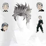 Chtom JoJo's Bizarre Adventure Koichi Hirose Gray Cosplay Cosplay Resistente al calor Sintético CARNIVAL Partido de Halloween + Cap de peluca gratis
