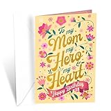 Prime Greetings Birthday Card For Mom (Mother), Made in America, Eco-Friendly, Thick Card Stock with Premium Envelope 5in x 7.75in, Packaged in Protective Mailer