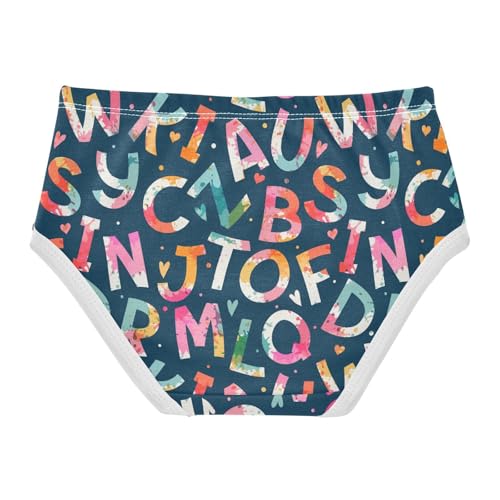 Little Girl Underwear Toddler Panties Kids Undies English Alphabet Soft Cotton Briefs 2T-8Y2