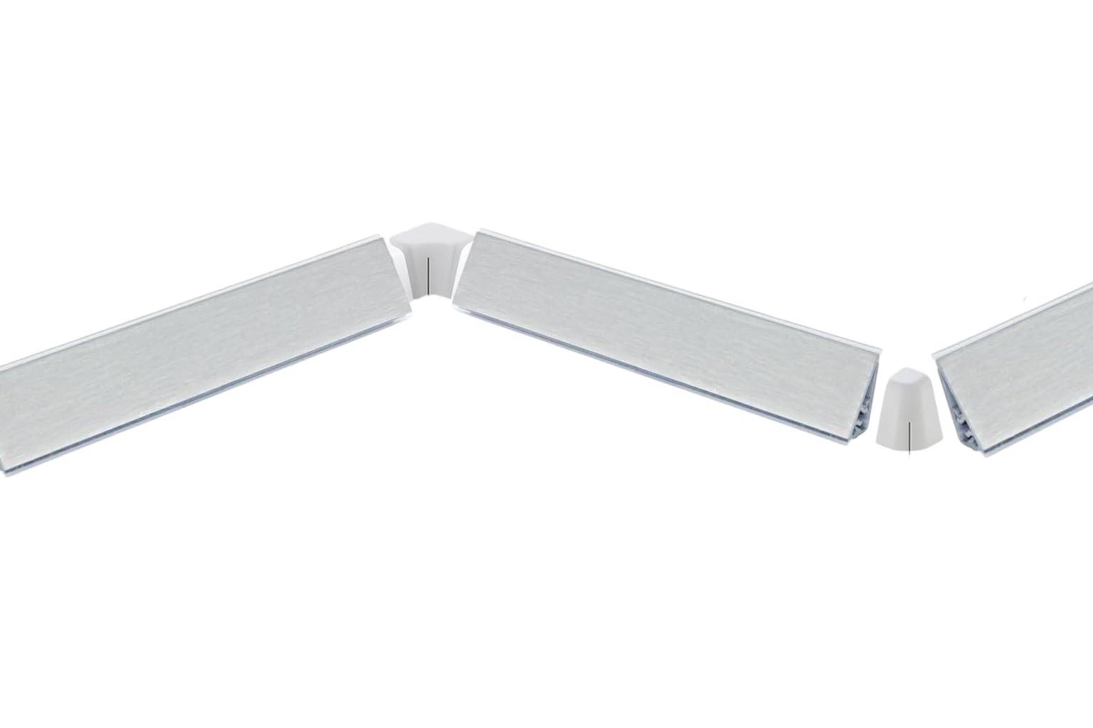 Alzatina Triangolare Cucina In Alluminio Spazzolato – 240 Cm, Finitura Moderna, Kit Completo Con Angoli E Tappi