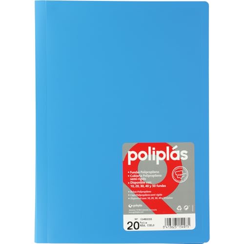 Grafoplás Polyplas Portfolio-Ordner, 20 Hüllen, Himmelblau