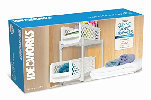 IDEAWORKS e7465 2 Basket cajones, PP, blanco, 38 x 14,6 x 33 cm