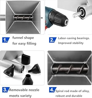 Electric Mortar Grout Gun, Plastic Cement Caulking Gun with 8 Nozzles