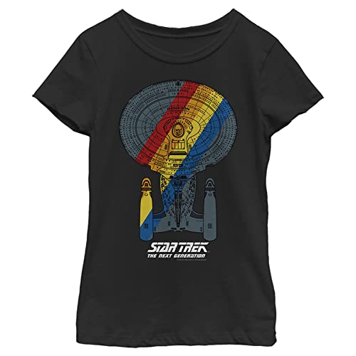 Fifth Sun Star Trek: The Next Generation Rainbow Ship Girls Short Sleeve Tee Shirt