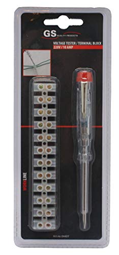 Spannungsprüfer/Phasenprüfer Set - 220 Volt/185mm - Anschlussklemmen (10A) - Volttester - Transparent Cover