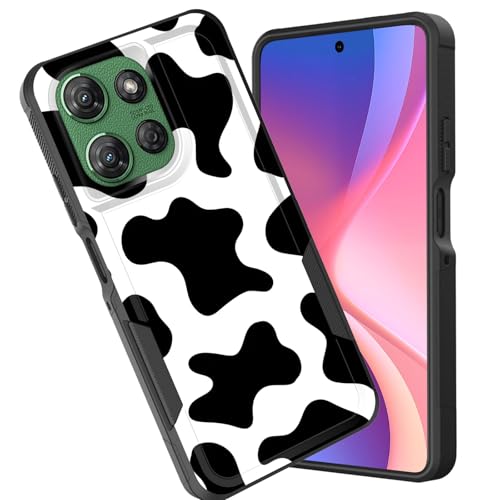 CICPLKSE for Moto G Power 5G 2025 Case,Dual Layer Heavy Duty Hybrid Shockproof Hard PC Soft Silicone TPU Bumper Protective Cover Case for Motorola Moto G Power 5G 2025 6.8",Cow Print