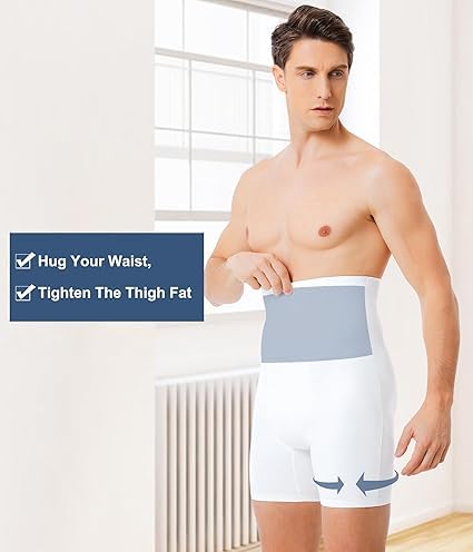 Image of Tummy Tucker Men Shapewear for Control Seamless High Waist Slimming Underwear Body Shaper Boxer Stomach Fitness for Exercise & Workout Briefs