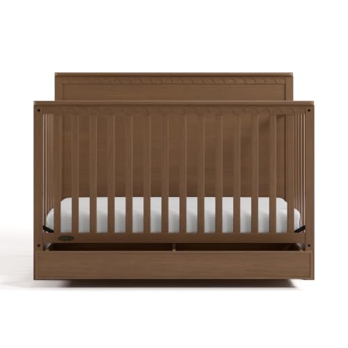 Graco Sasha 5-in-1 Convertible Crib with Drawer (Hazelnut) – GREENGUARD Gold Certified Wood Crib, Converts to Toddler Bed, Daybed, Full-Size Bed, Stylish Classic Design - image 8