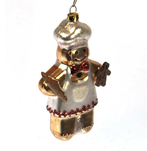 Glass Gingerbread Man Chef Christmas Tree