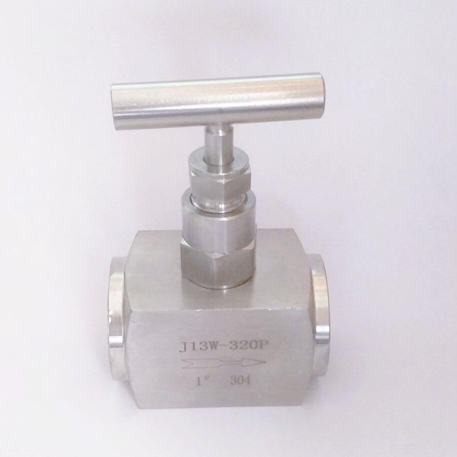 Válvula de aguja de cierre hembra de alta presión de 1 pulgada, 4600 PSI 304, control de flujo inoxidable, agua, aire, combustible, CO2, accesorios de fontanería de gas