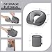 urnexttour Car Pillow for Big Kids Travel Neck Pillows, Memory Foam Neck Support Travelling Pillow with Washable Cotton Pillowcases and Storage Bag, for Airplane, Train, Flight and Home Use Grey