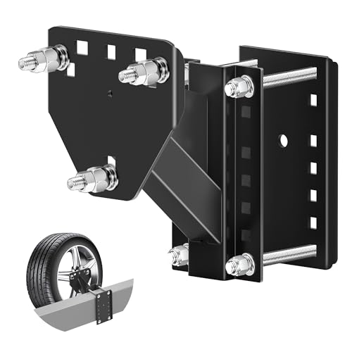 JEACENT Spare Tire Mount for Utility Trailer Accessories 3-Nut Design Spare Tire Carrier Fits Most 4 5 & 6 Lugs Wheels Hold 4 4.25 4.5 4.75 5 5.32 and 5.5 Bolt Patterns Holds Up to 160 Lbs