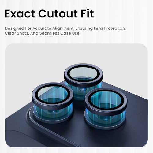 Image of CASEGEAR Clear Pro Camera Lens Protector Compatible With iPhone 17 Pro Max | HD Clarity | Scratch Resistant | Complete Coverage | Easy Installation | Deep Blue