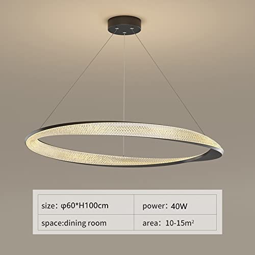 Lustre suspendu noir LED moderne pour table à manger et salon