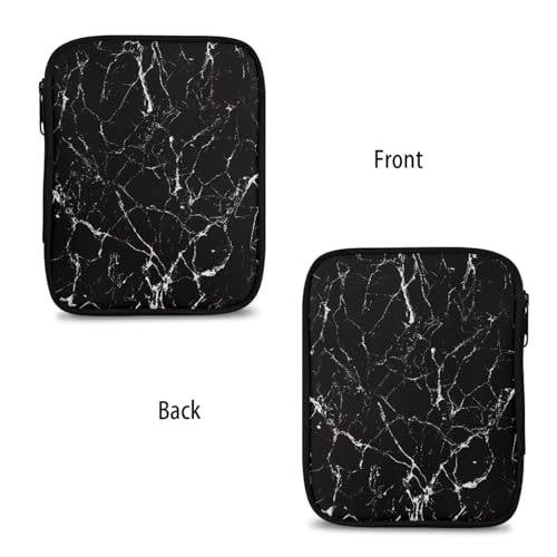 Image of Crochet Hook Case Black Marble Crochet Hook Holder Portable Crochet Hook Storage Bag with Web Pockets Suitable for Crochet Needles /Knitting Accessories