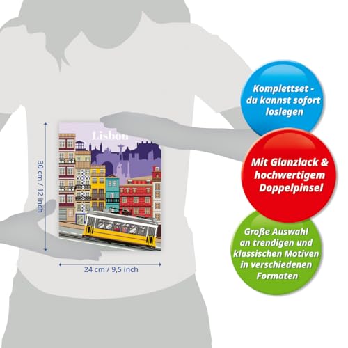 Ravensburger – CreArt 24x30 cm – Adulte – Peinture par numéros – Lisbon – Activité détente et créative – 25522