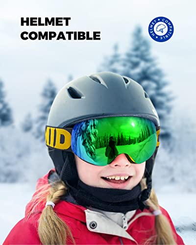 Omid Kids Ski Goggles, Z1 Anti-Fog Uv Protection Snow Goggles Frameless Otg Snowboard Goggles For Boys Girls Youth #TOP4